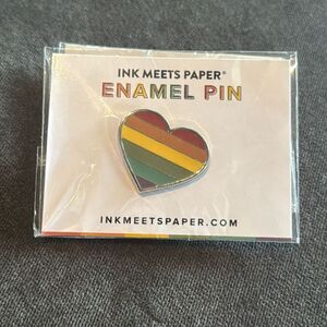 Rainbow Heart Pride Enamel Pin by Ink Meets Paper NEW